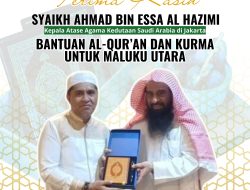Hasby Yusuf Sambut Bantuan Al-Qur’an & Kurma dari Syeikh Ahmad Bin Essa Al-Hazimi untuk Maluku Utara