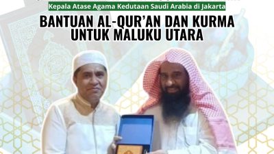 Hasby Yusuf Sambut Bantuan Al-Qur’an & Kurma dari Syeikh Ahmad Bin Essa Al-Hazimi untuk Maluku Utara